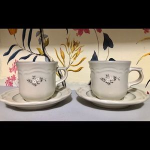 Pfaltzgraff Heirloom Flat Cup and Saucer Set